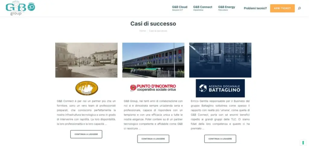Sito G&B Group Casi di Successo