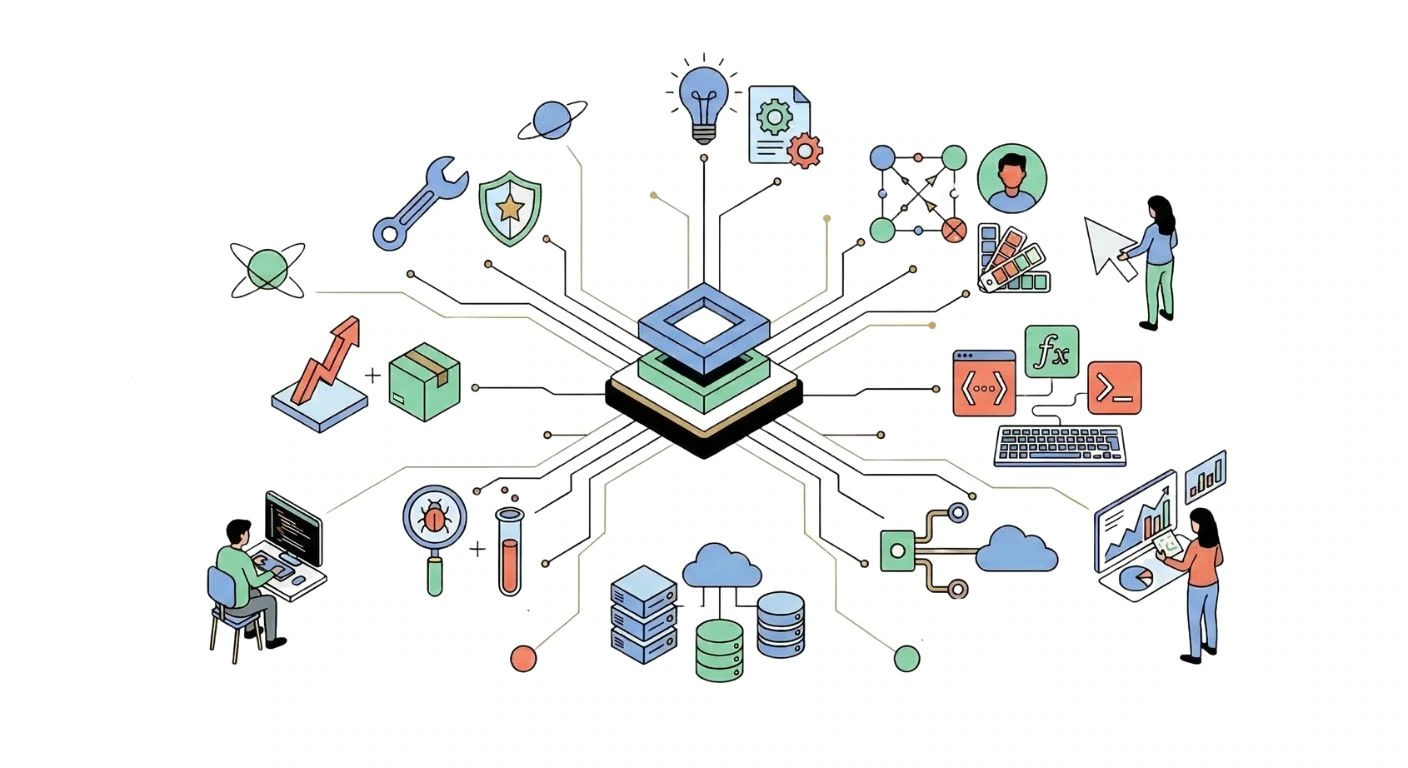 Sviluppo software custom per aziende ict illustrazione