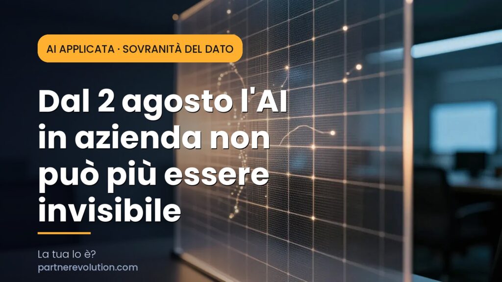 Pannello dati luminoso in ufficio sfocato, simbolo di trasparenza AI - AI Act